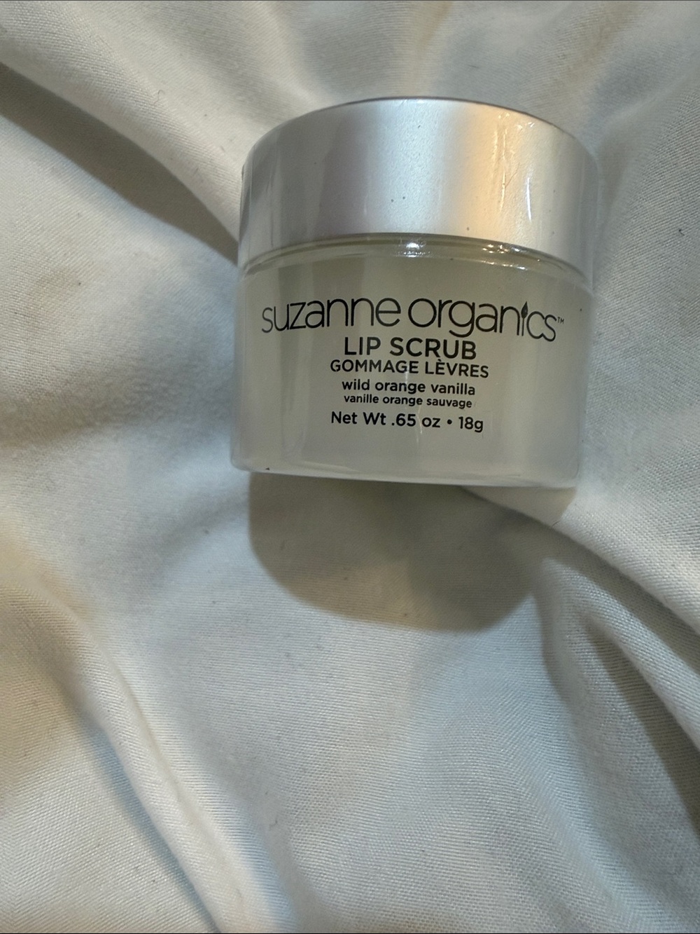 Suzanne Organics Wild Orange Vanilla Lip Scrub - White Jar